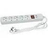 VOLTMAN Bloc blanc 5 prises 2 Pôles + terre + 2 ports USB - Avec interrupteur