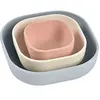 BÉABA Lot de 3 bols Gigogne en silicone - Velvet grey / Cotton / Dustyrose