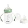 Béaba Biberon 2 en 1 Anti-Fuite Poignées amovibles Vert Sauge 210 ml
