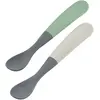 Béaba BEABA® Cuillère bébé 1er âge silicone mineral/vert sauge lot de 2