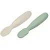 Béaba Lot de 2 pré-cuillères en silicone - sage green/velvet grey BEABA