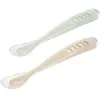 Béaba BEABA® Cuillère bébé 1er âge silicone gris velours/vert sauge lot de 2