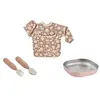 Béaba Coffret cadeau set repas couverts et bavoir Savannah Bloom