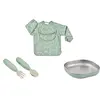 Béaba Coffret cadeau set repas couverts et bavoir Vert Sauge