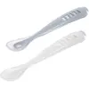 Béaba Lot 2 cuillères 1er âge silicone avec boite de transport Bleu/Gris
