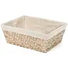 COMPACTOR Panier fiesta beige en jonc tresse avec tissu en lin gm