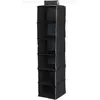 COMPACTOR Etagère souple pour pulls 6 niveaux URBAN en péva noir 30x30x128 cm