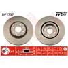 Jeu de 2 disques de frein TRW DF1757 - Réf. 600DF1757