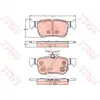 Kit de plaquettes de frein, frein à disque GDB2256 TRW GDB2256