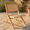 Chaise pliante masdam bois massif naturel et cannage en rotin Masdam