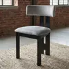 MENZZO Chaise de salle à manger design Ceriz Bois noir et Velours Gris