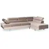 MENZZO 3S. x Home Canapé d'angle avec têtières relevables Alfa Velours Taupe