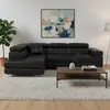 3S. x Home Canapé d'angle convertible Antoni avec têtières relevables Simili