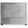 Tête de lit en velours argent - Meghan 140cm - Coutures décoratives - MENZZO