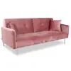 MENZZO Cotecosy - Canapé convertible clic-clac 3 places Carla Velours Rose