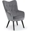 MENZZO 3S. x Home Fauteuil Scandinave Velours Gris AMALECITE