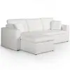 Canapé d'angle convertible - MENZZO - Toledo - Blanc - 3 places - Rangement