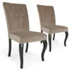 MENZZO 3S. x Home Lot de 2 chaises taupes en velours Baroque Port-Vila