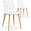 3S. x Home Lot de 2 chaises scandinaves blanches TAPLA