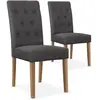 MENZZO 3S. x Home Lot de 2 Chaises Capitonnée Tissu Gris COSTA