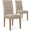Menzzo Lot de 2 Chaises Design Tissu Charmly 99cm Beige