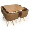 MENZZO 3S. x Home Table Avec Chaises Encastrables Scandinaves Taupe COPENHAGUE