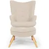 Fauteuil scandinave - MENZZO - Lylou - Tissu/Bois - Beige - Avec accoudoirs - 1 place