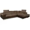 3S. x Home Canapé d'Angle Droit Convertible "Marius" 275cm Marron