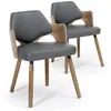 MENZZO Lot de 2 chaises scandinaves Dima Vintage Gris TU