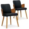 Menzzo Lot de 2 chaises scandinaves Phibie bois naturel et Noir