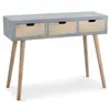 MENZZO 3S. x Home Console Grise et Bois 3 Tiroirs CLAUDIA