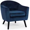 MENZZO Fauteuil scandinave Savoy Velours Bleu