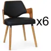 3S. x Home Lot de 6 chaises scandinaves Dima Bois Naturel et Noir