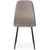 MENZZO Lot de 4 chaises matelassées Norway Velours Taupe Pieds Noir