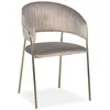 MENZZO Lot de 8 chaises Tabata Métal Or et Velours Taupe TU