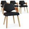 3S. x Home Lot de 4 chaises scandinaves Dima Bois Naturel et Noir