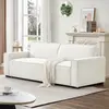 MENZZO Canapé convertible clic-clac 3 places Pikado Tissu effet lin Crème