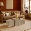 3S. x Home Lot de 3 tables basses Balkor Effet Travertin Beige