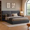 MENZZO Lit-coffre complet avec tablettes et ports usb intégrés 140x190cm