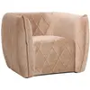 MENZZO Fauteuil moderne revêtement matelassé Losania Velours Taupe clair