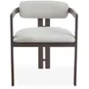 Lot de 2 chaises design Galilea Métal Effet bois foncé et Tissu Beige