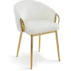 MENZZO Lot de 2 chaises arrondies et matelassées patricia métal doré et velours crème Patricia
