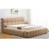 3S. x Home Lit-coffre complet avec rebords matelassés Challow Tissu Beige
