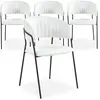 3S. x Home Lot de 4 Chaises en Bouclette "Batora" 79cm Crème & Noir