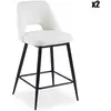 Menzzo Lot de 2 chaises de bar Ecuador Métal Noir et Tissu bouclette Crème TU