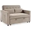 3S. x Home Canapé convertible 2 places Komaria Velours Beige