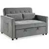 Canapé convertible 2 places komaria velours gris Komaria
