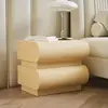 Cotecosy - Table de chevet avec 2 tiroirs arrondis L45cm Mezade Beige