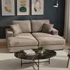 MENZZO Duo de méridiennes Fabien combinables en canapé profond Velours Taupe