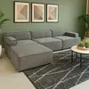 3S. x Home Canapé modulable Benoit Velours Taupe grisé